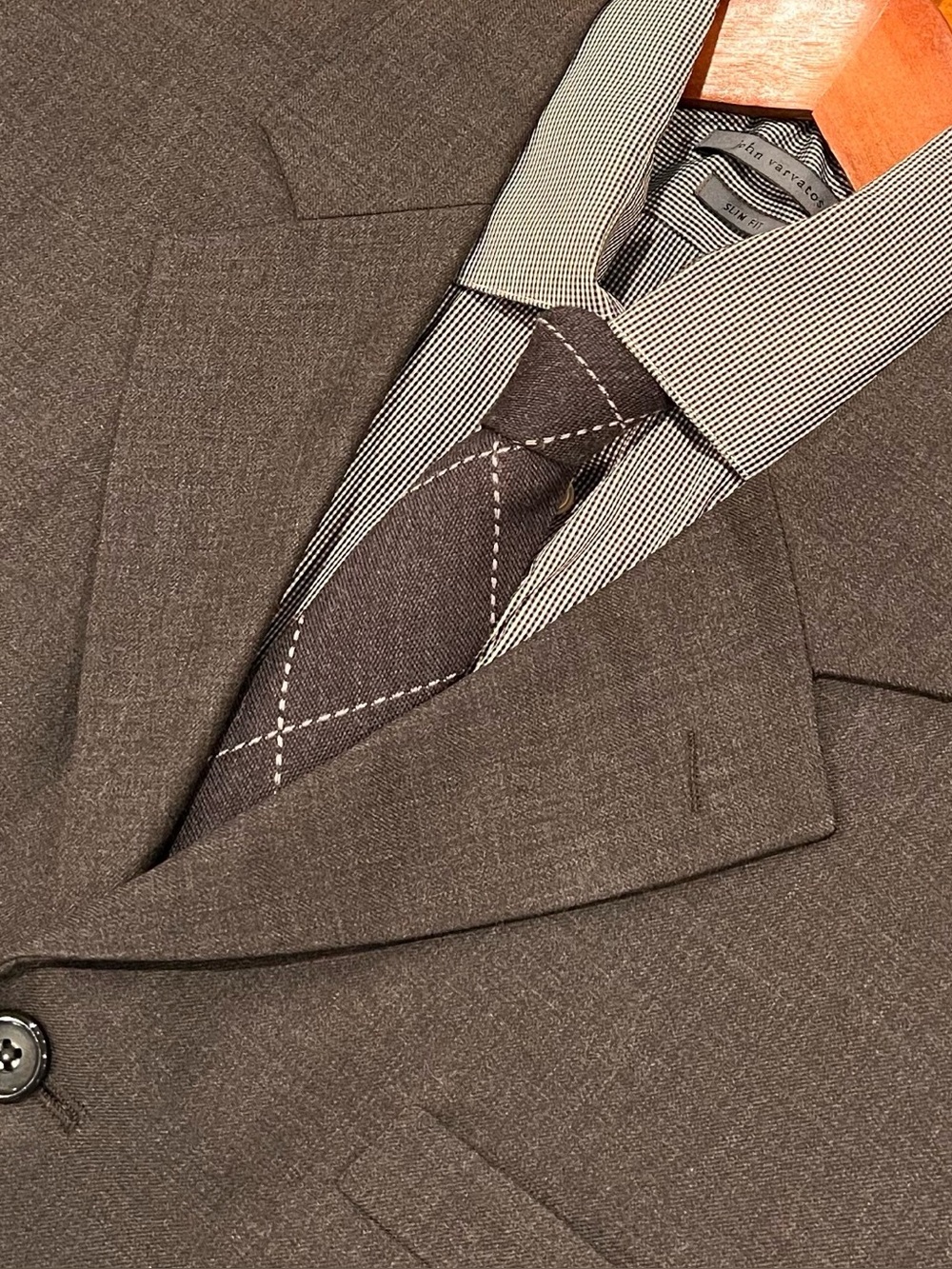 Giorgio Armani Le Collezioni Wool 4-Button Suit Jacket Approximating 46R Gray